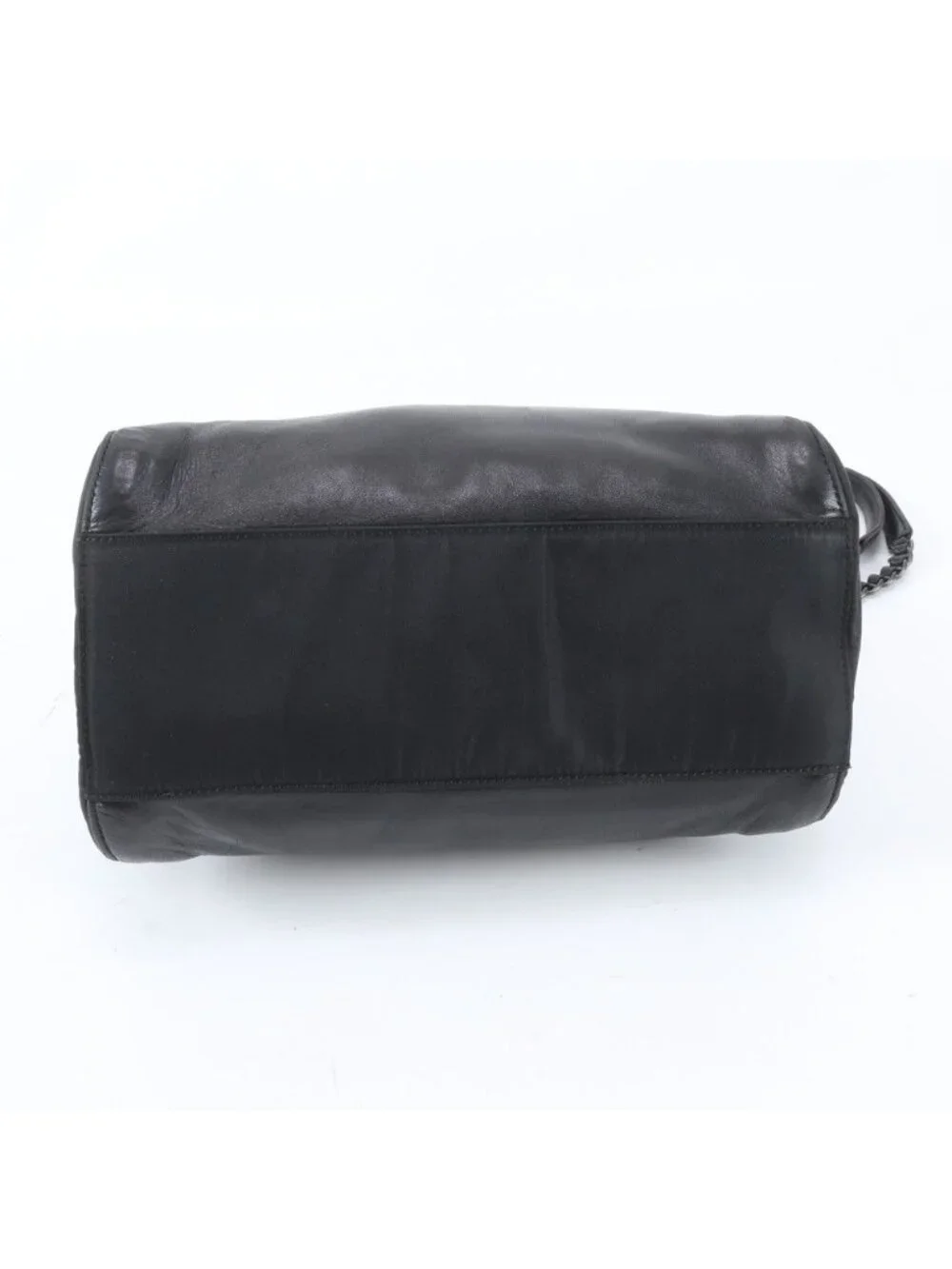 Prada Chain Leather Shoulder Bag Tote Black